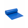 Base productfoto van LDPE vuilzak T50 blauw 120 liter formaat 700 x 1100 mm, weergegeven als opgerolde blauwe afvalzak met deels uitgerold folie in studio-opstelling.
