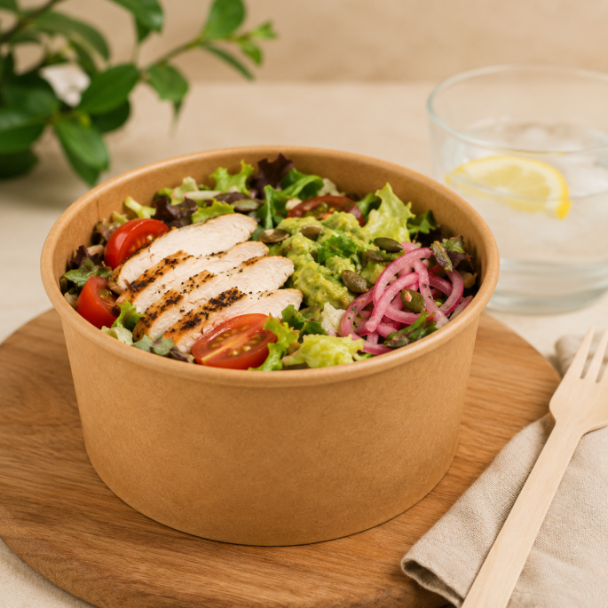 Kraft Salade bowl 1000ml bruin