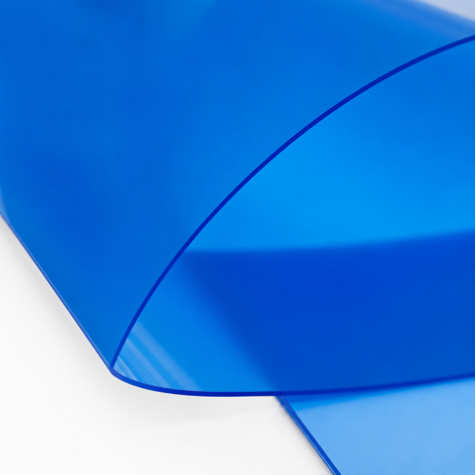 HDPE plastic blue sheets of 10my format 980 x 980 mm