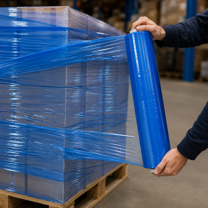 Wrapping film blue 23my 500mm x 300m