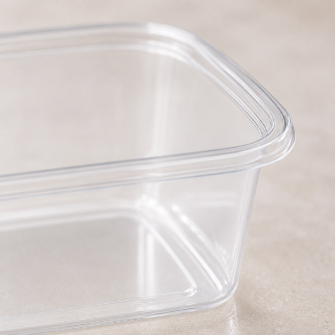 PP saladebakjes rechthoekig 200cc