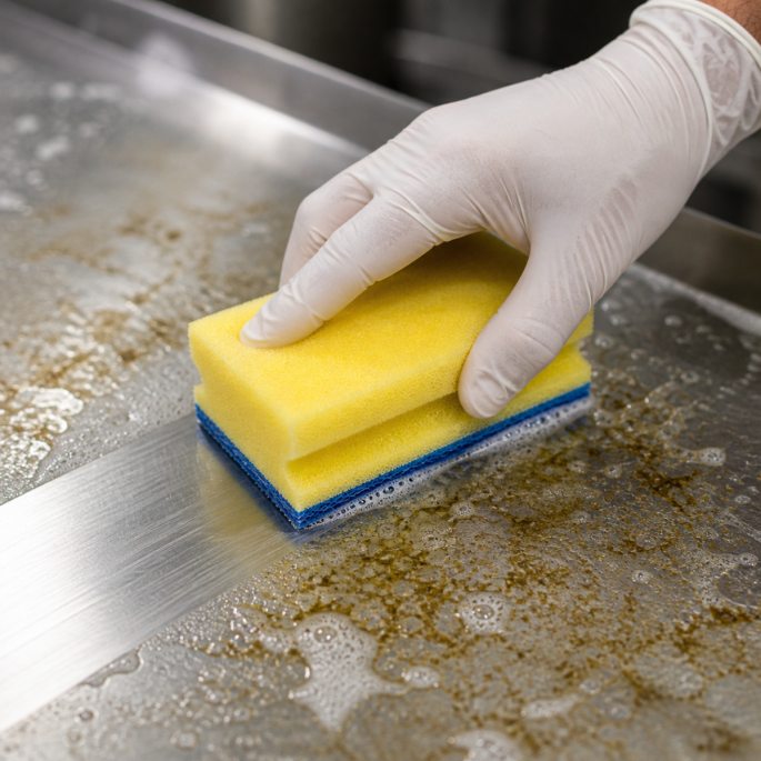 Abrasive sponges colour yellow size 150 x 70 mm