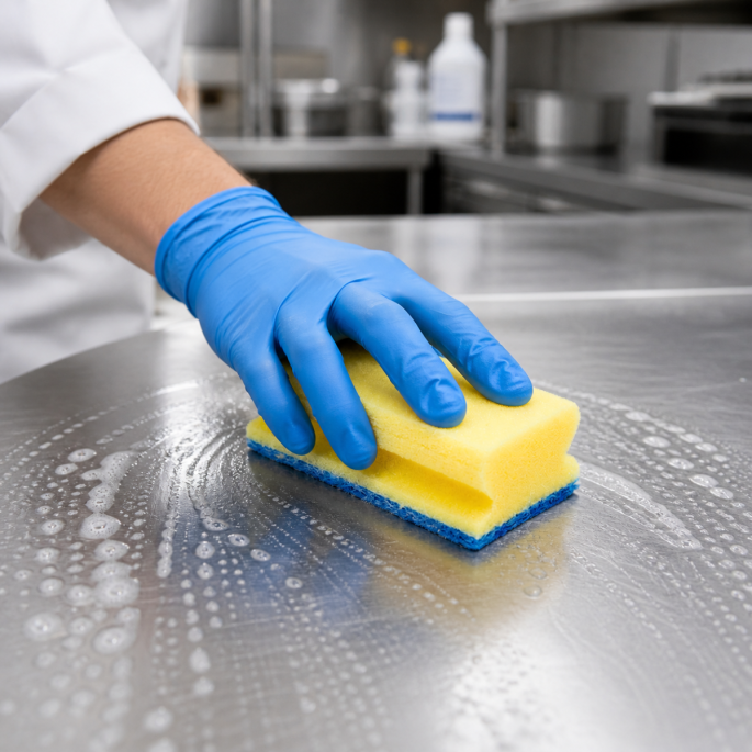 Abrasive sponges colour yellow size 150 x 70 mm