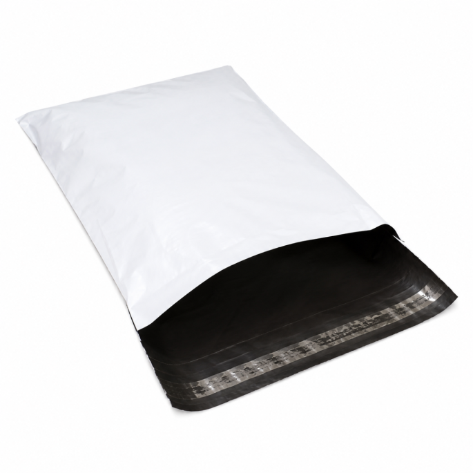 LDPE Verzendzak 50my met dubbele plakstrip - formaat 350 x 500 mm + 70mm