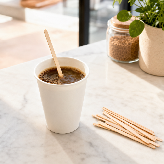 Stirring sticks wood size 140 mm