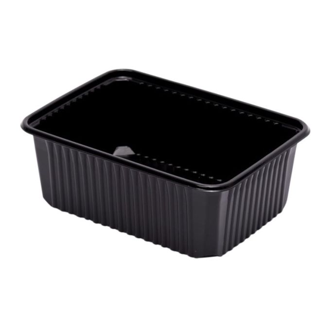 PP kilobakken thermo rechthoekig formaat 180 x 130 x 64 mm 1000 cc (Zwart)