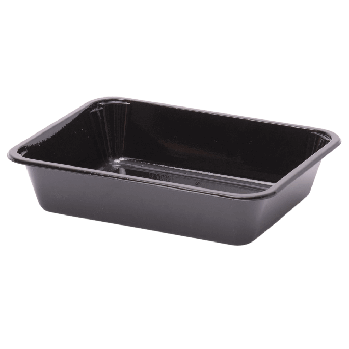 Vak schalen CPET (1002-1) formaat 226 x 177 x 50 mm (Zwart)