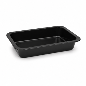 PP saladebakjes rechthoek 150cc zwart - formaat 108 x 82 x 30 mm
