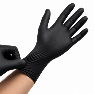 Handschoen extra dik nitril zwart, M