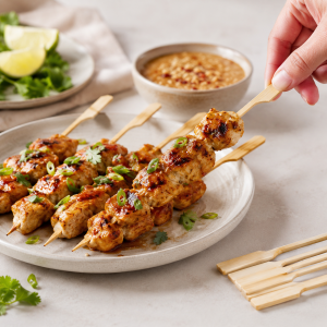 Bamboo satay skewer gun shaped format 180 mm | 21 cm- doos a 10.000 stuks