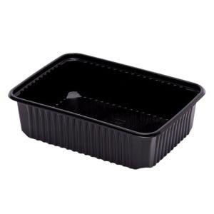 PP kilobakken rechthoekig formaat 180 x 130 x 48 mm 750 cc (Zwart)